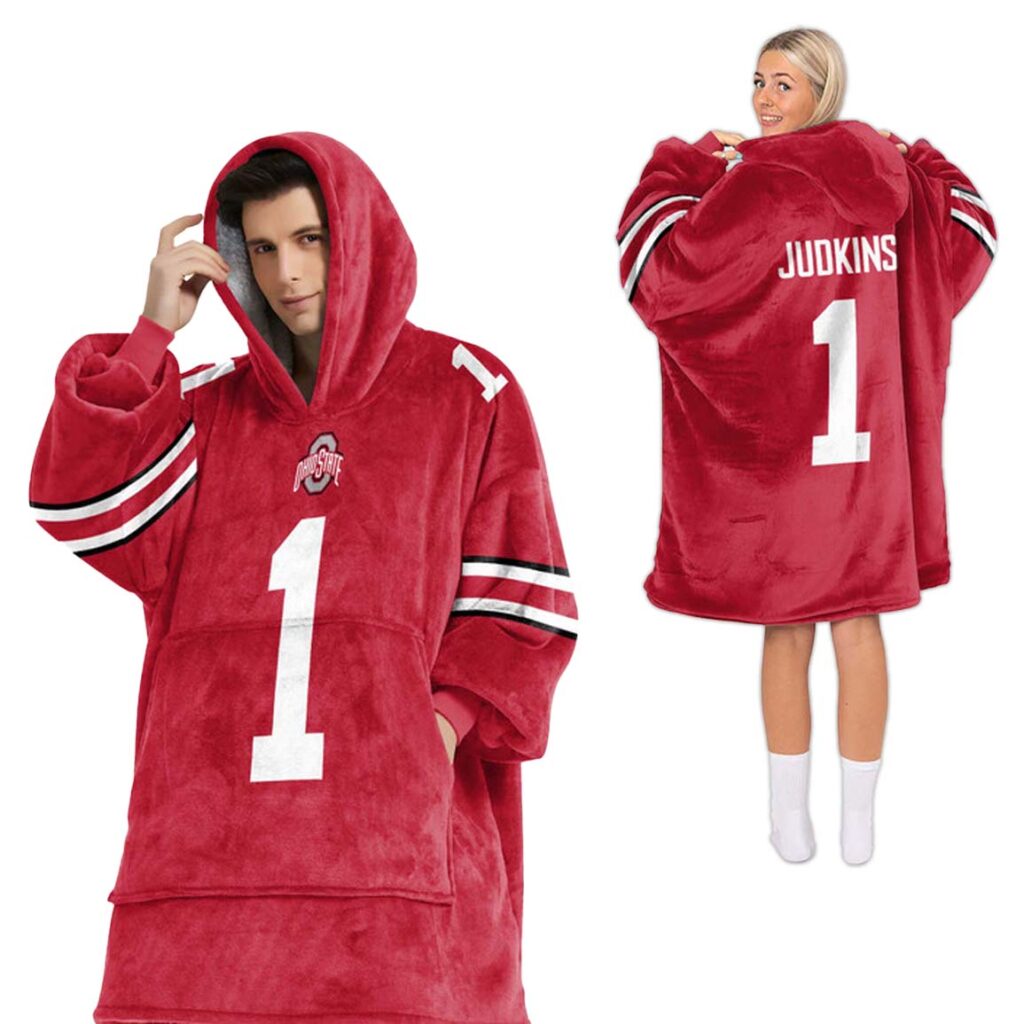 Quinshon Judkins Ohio Football Unisex Blanket Hoodie