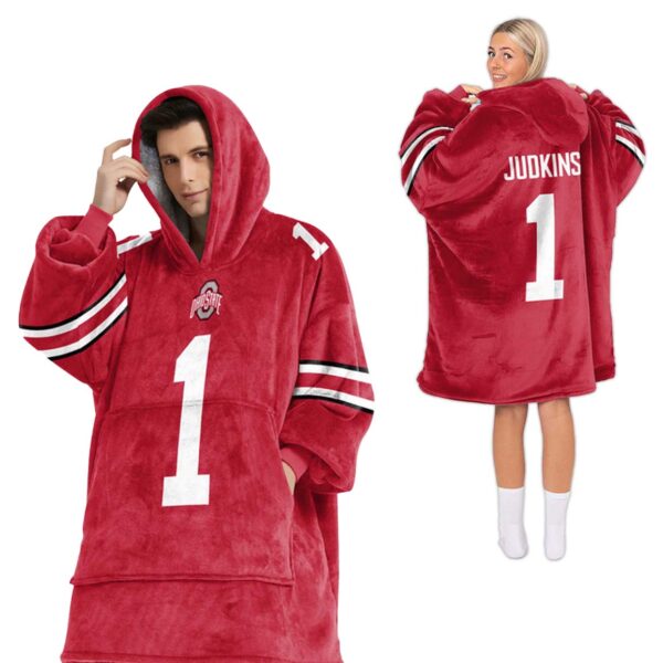 Quinshon Judkins Ohio State Football Unisex Blanket Hoodie 2