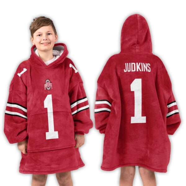 Quinshon Judkins Ohio State Football Unisex Blanket Hoodie 3