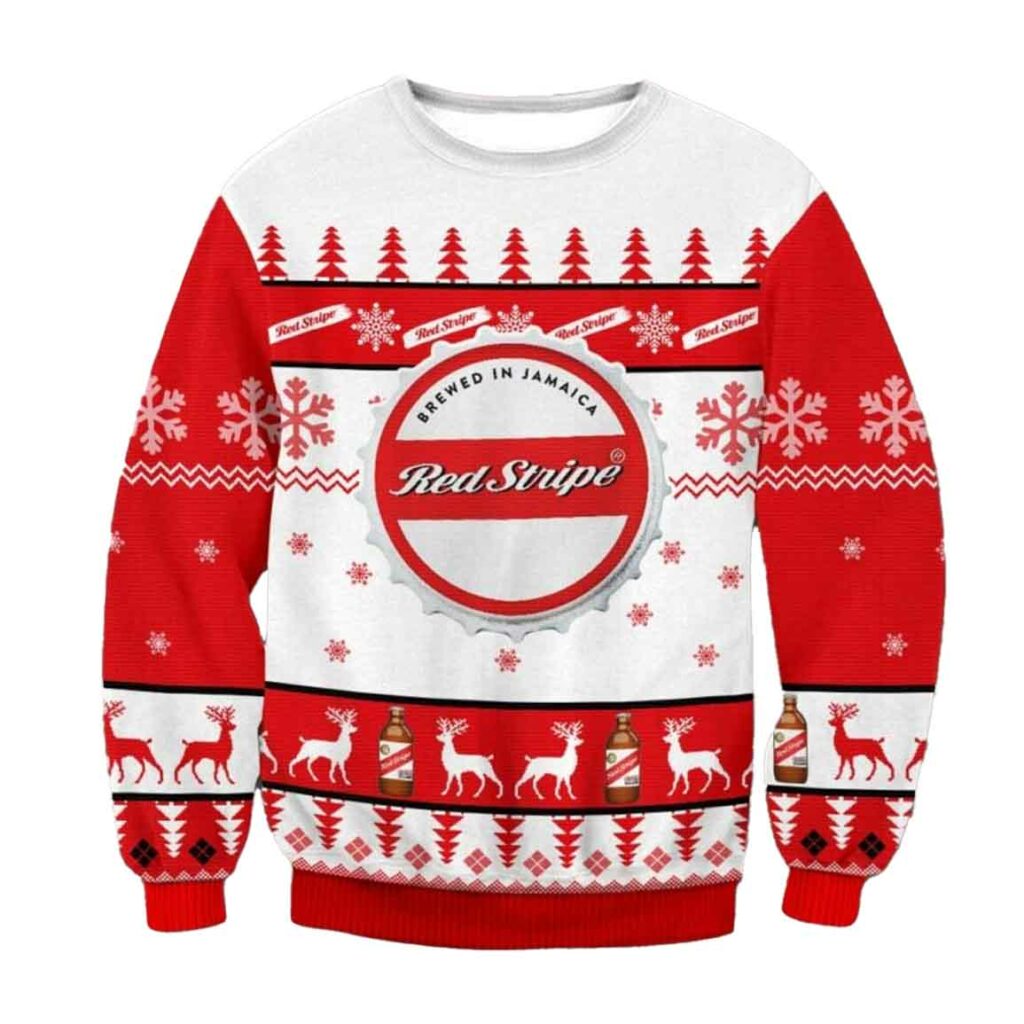 Red Stripe Beer Ugly Christmas Sweater