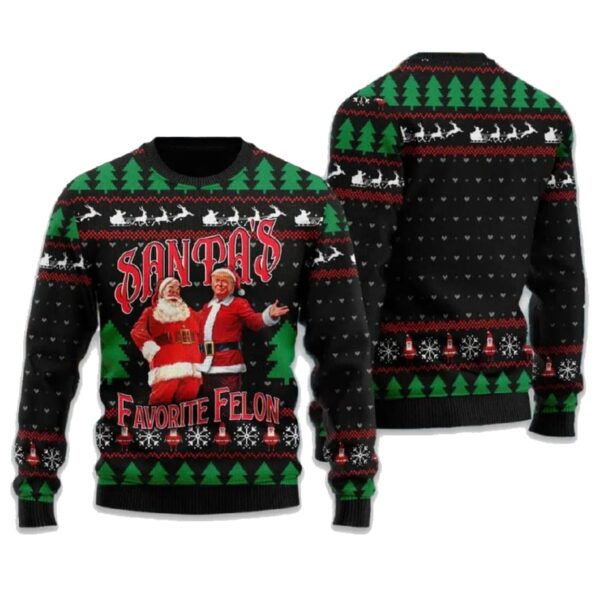 Santa's Favorite Felon Trump Ugly Christmas Sweater