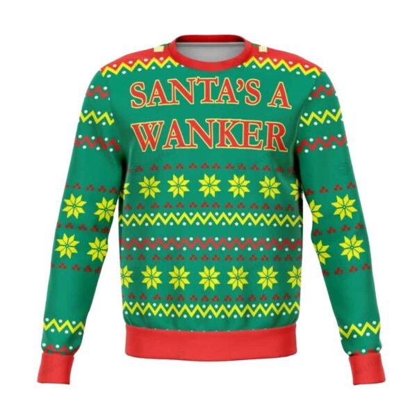 Santas Wanker Offensive Ugly Christmas Sweater