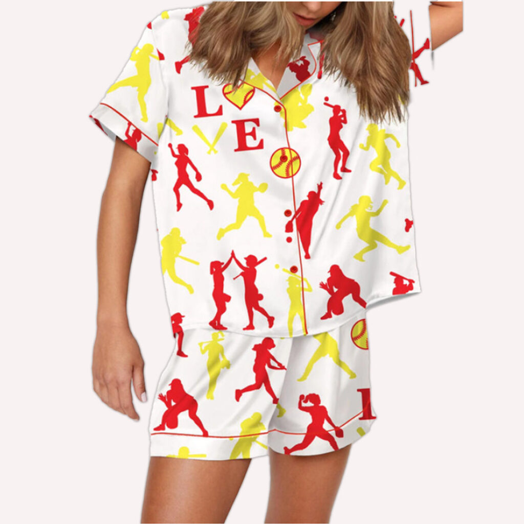 Softball Print Pajama Set 1