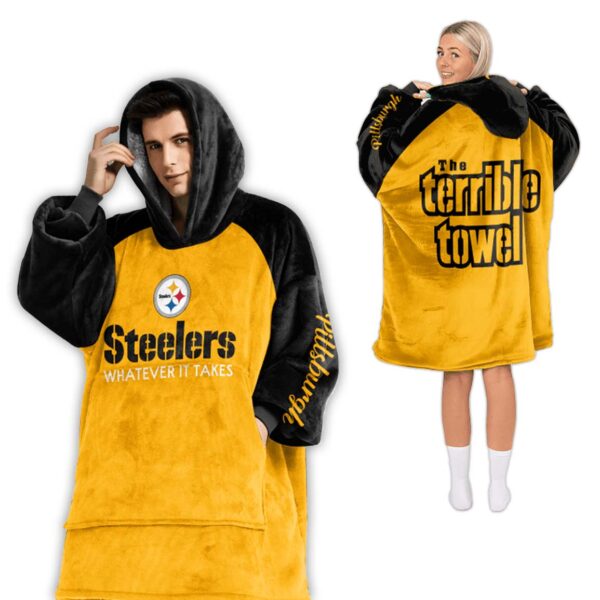 Steelers The Terrible Towel Football Unisex Blanket Hoodie 2