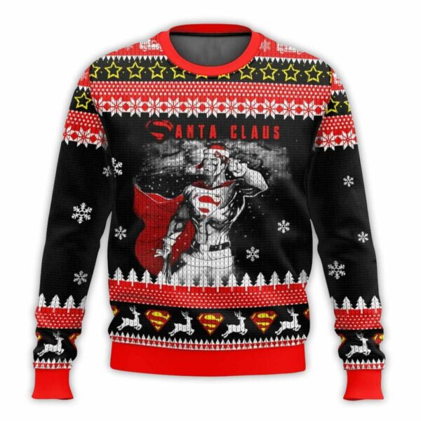 Superman Santa Claus Ugly Christmas Sweater 1