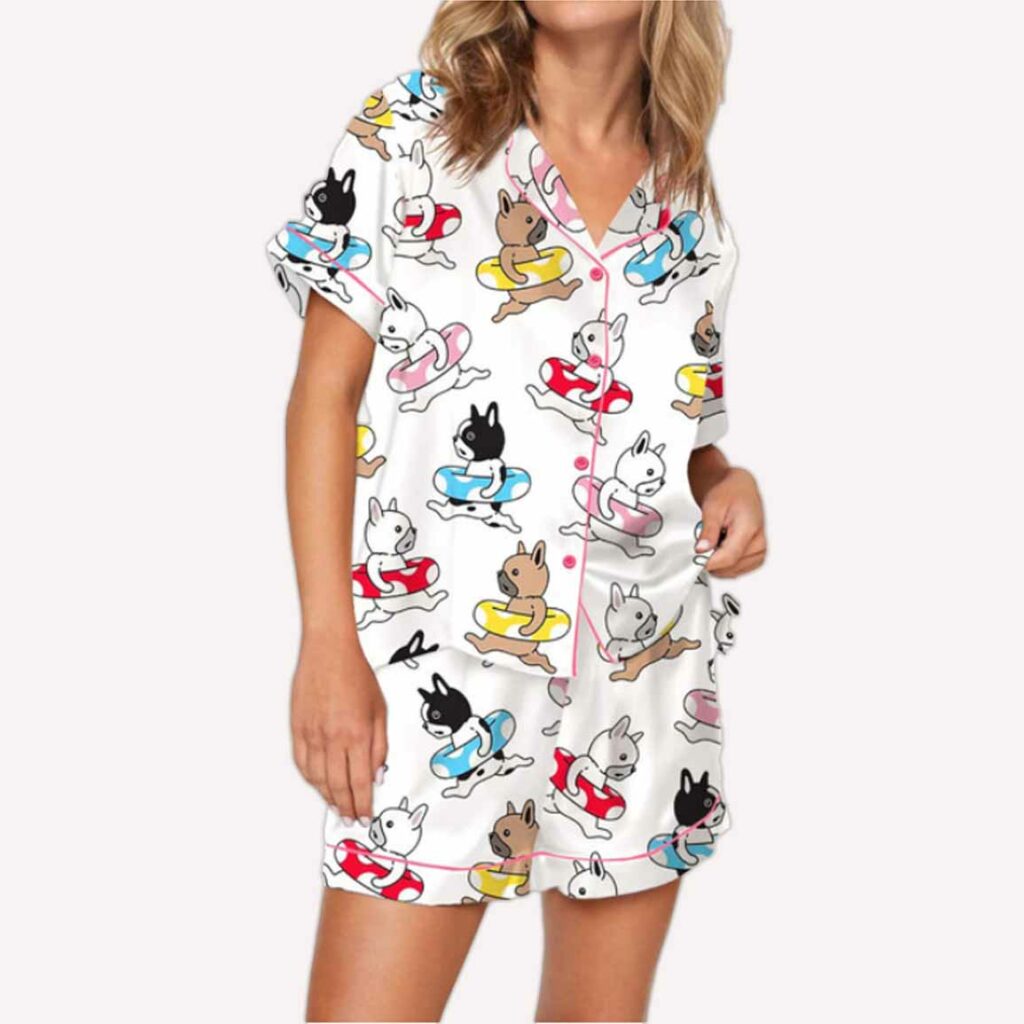 Swimming French Bulldog Pajama Set 3