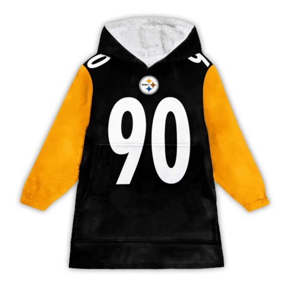 T J Watt Pittsburgh Football Unisex Blanket Hoodie 1