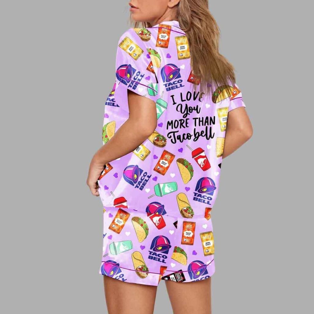 Taco Bell I Love You More Than Taco Bell Print Pajama Set