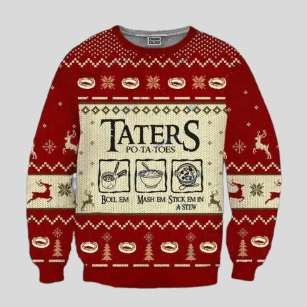 Taters Potatoes Ugly Christmas Sweater 1