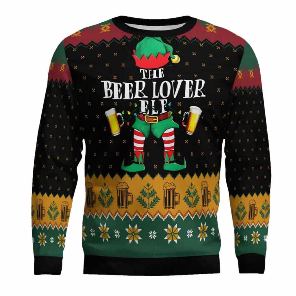 The Beer Lover Elf Ugly Christmas Sweater 1