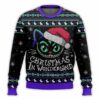 The Cheshire Cat Christmas In Wonderland Ugly Christmas Sweater 1