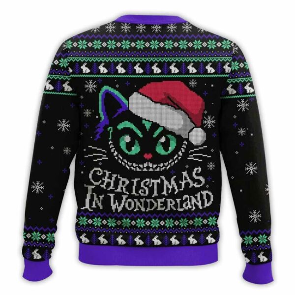 The Cheshire Cat Christmas In Wonderland Ugly Christmas Sweater 2