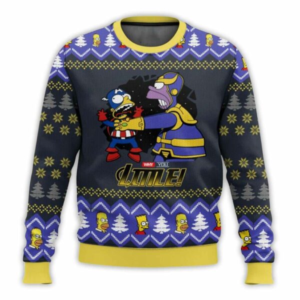 The Simpson Family Thannos Homer Ugly Christmas Sweater 1