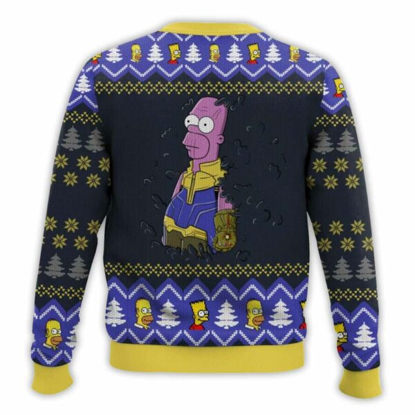 The Simpson Family Thannos Homer Ugly Christmas Sweater 2