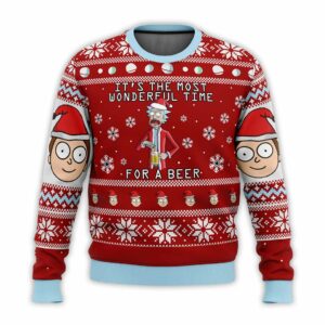 Time For A Beer Rick and Morty Ugly Christmas Sweater