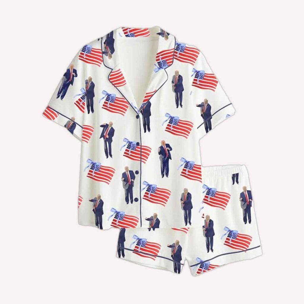 Trump Dancing America Flag Pajama Set