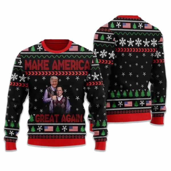 Trump Elon Musk Step Brothers Make America Great Again Ugly Christmas Sweater