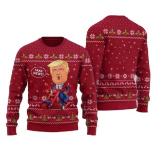 Trump Fake News Ugly Christmas Sweater