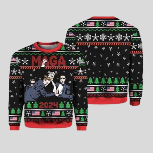 Trump MAGA 2024 Ugly Christmas Sweater