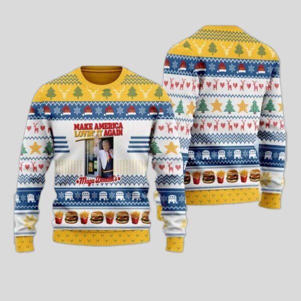 Trump MagaDonald’s Make America Lovin’ It Again Ugly Sweater