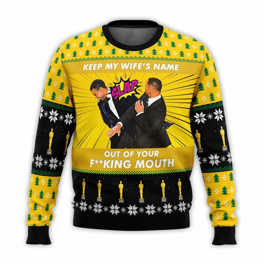 Will Smith Slaps Chris Rock Meme Ugly Christmas Sweater 1