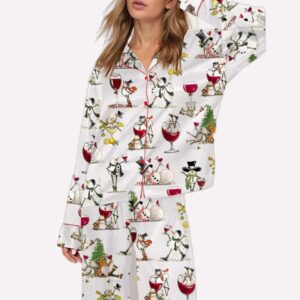 Winey Snowman Christmas Pajama Set 1