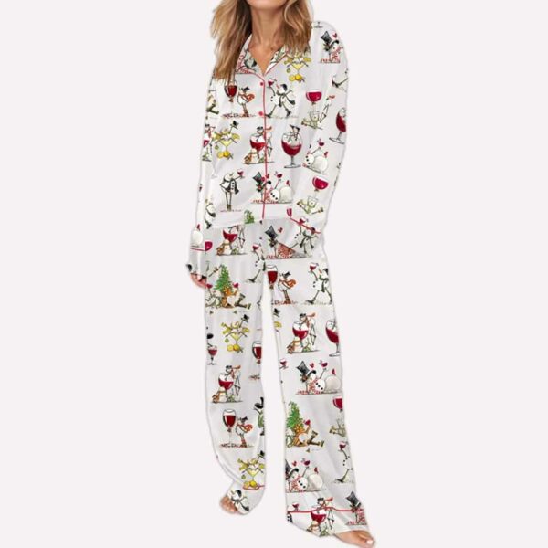 Winey Snowman Christmas Pajama Set 2