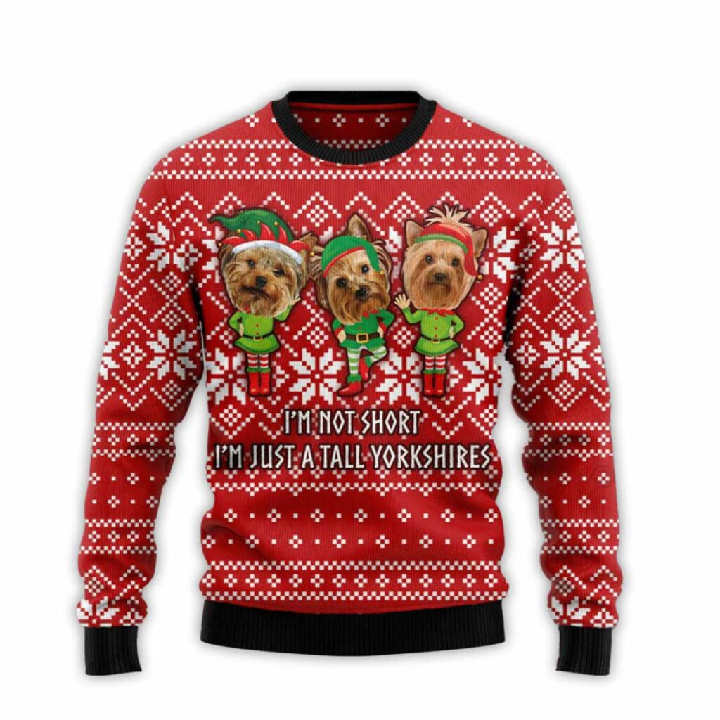 Yorkie Not Short Ugly Christmas Sweater