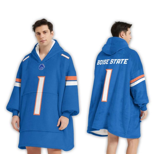 1 Boise State Broncos Football Unisex Blanket Hoodie 2