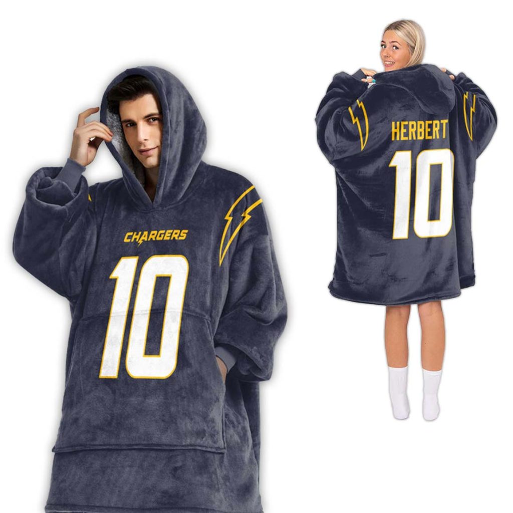 10 Los Angeles Chargers Football Unisex Blanket Hoodie 2