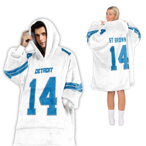 14 Detroit Lions Football Unisex Blanket Hoodie 2