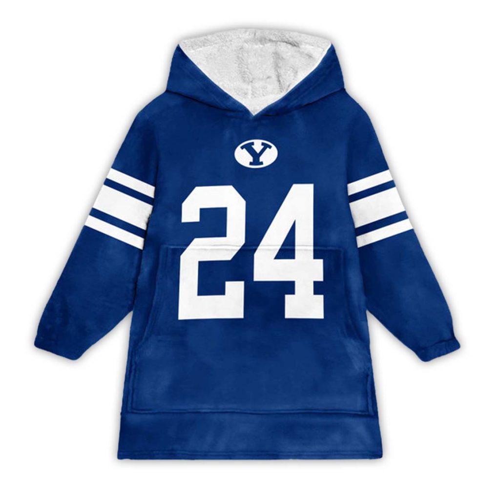 24 BYU Cougars Football Unisex Blanket Hoodie 1