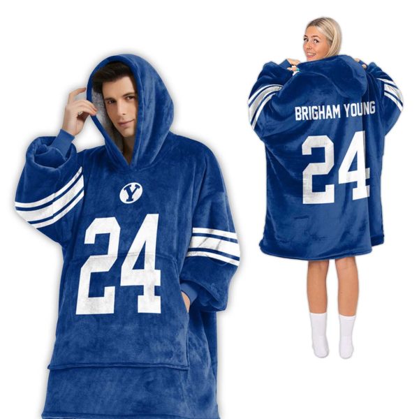 24 BYU Cougars Football Unisex Blanket Hoodie 2