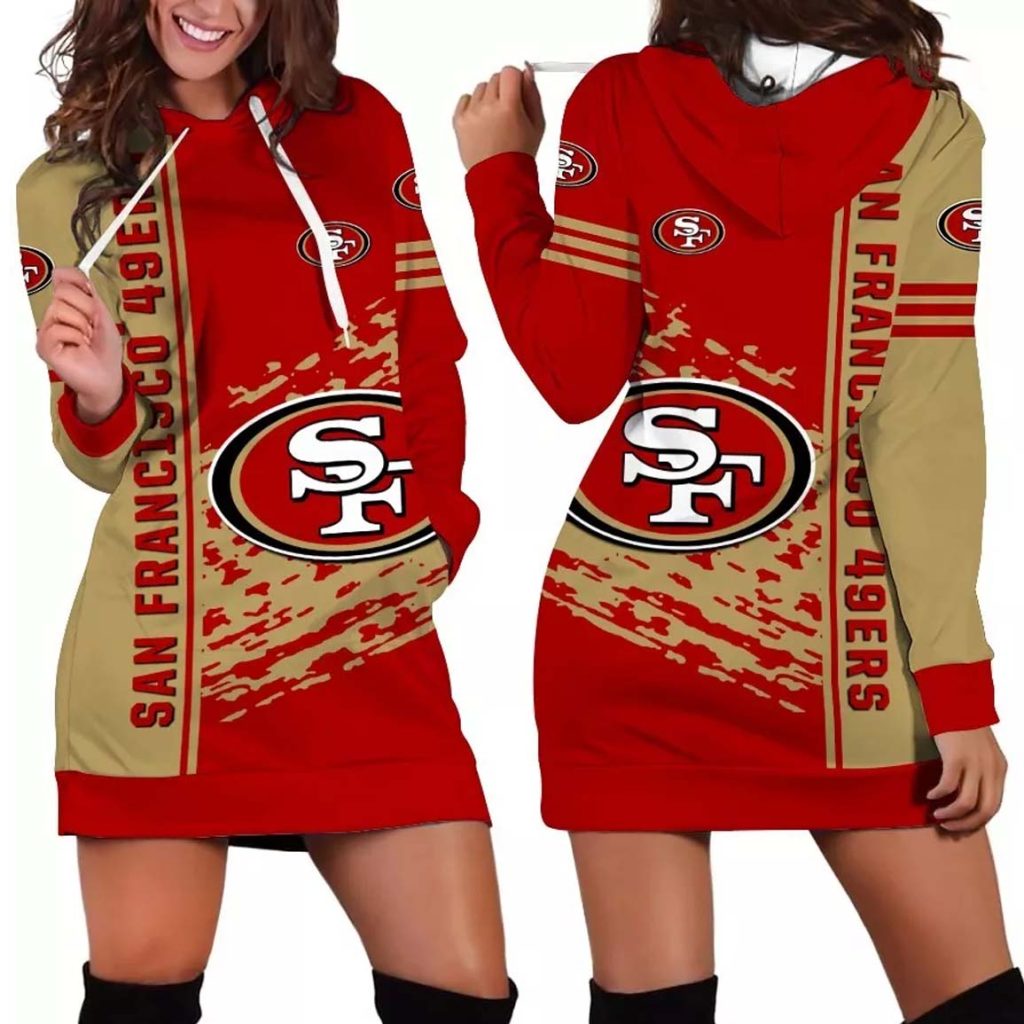 49ers Stripe Splash Women's Hoodie Dress