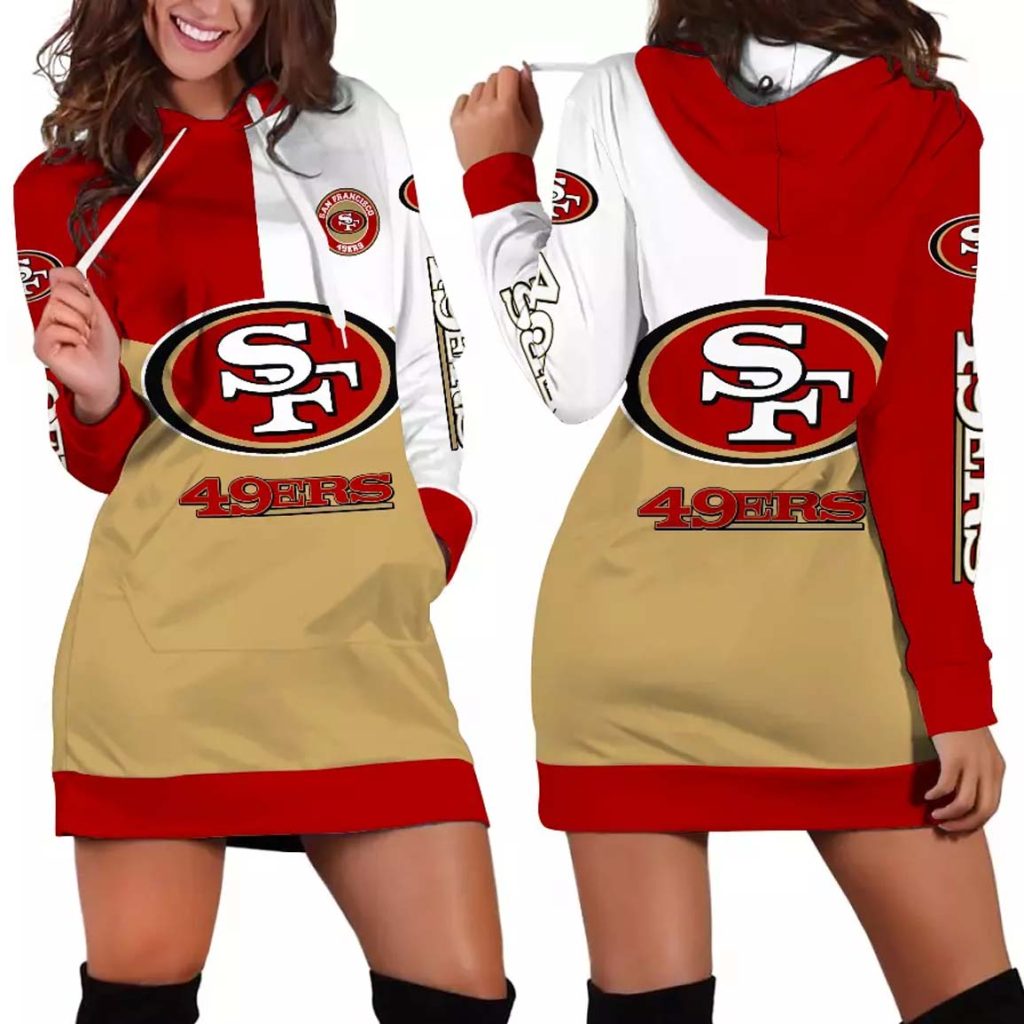 49ers Triple Color Women's Hoodie Dress