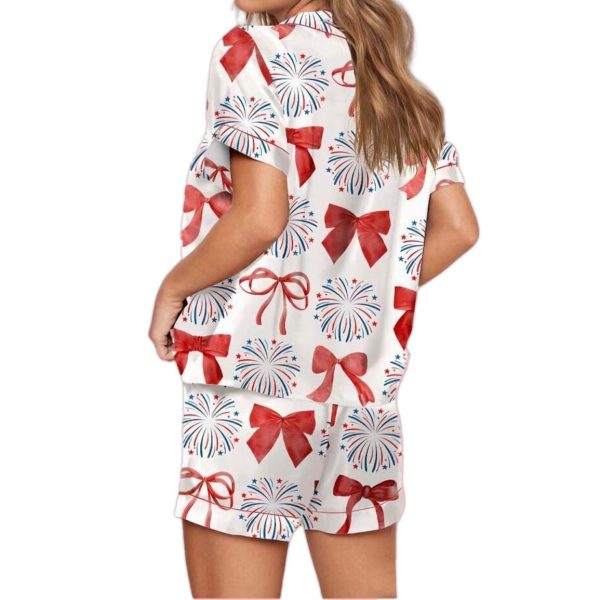 4th Of July American Fireworks Girl Cowgirl Pajama Set 2