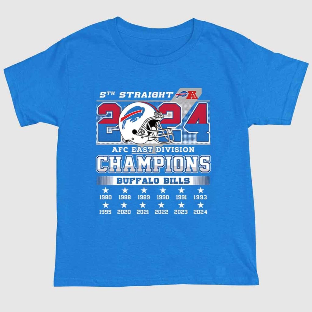 5th Straight 2024 AFC East Division Champions Bills Shirt 1