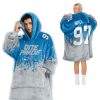 Aidan Hutchinson Detroit Lions Football Unisex Blanket Hoodie 2