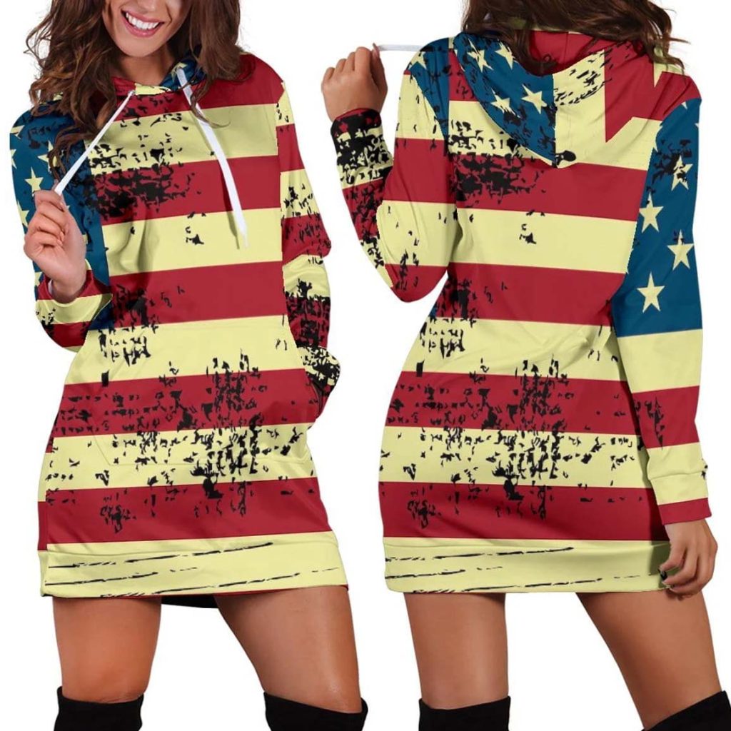 American Flag Women's Hoodie Dress