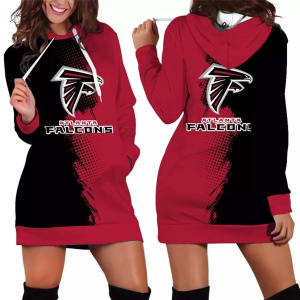 Atlanta Falcons Gradient Split Hoodie Dress