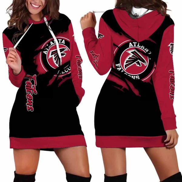 Atlanta Falcons Torn Effect Hoodie Dress