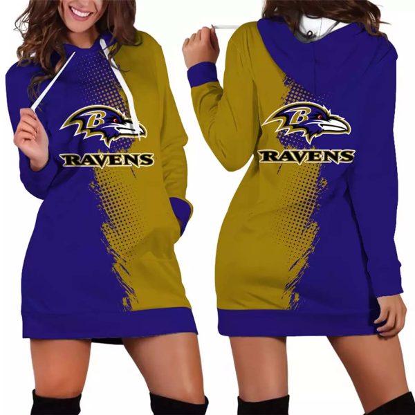 Baltimore Ravens Gradient Split Hoodie Dress