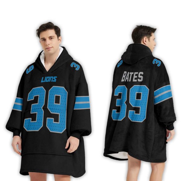 Bates 39 Detroit Lions Football Blanket Hoodie 2