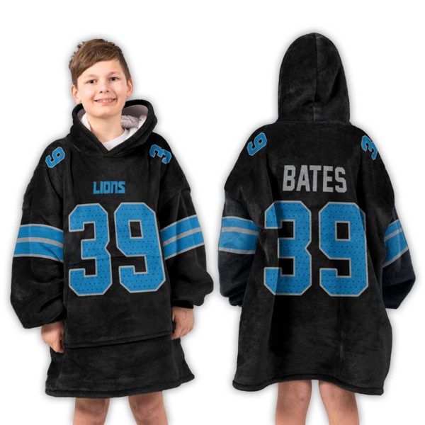 Bates 39 Detroit Lions Football Blanket Hoodie 3