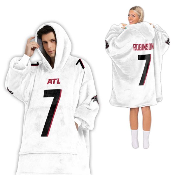 Bijan Robinson Atlanta Falcons Football Unisex Blanket Hoodie 2