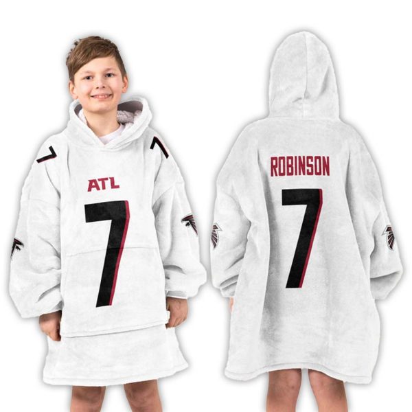 Bijan Robinson Atlanta Falcons Football Unisex Blanket Hoodie 3