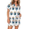 Blue Night Owl Art Pajama Set 1