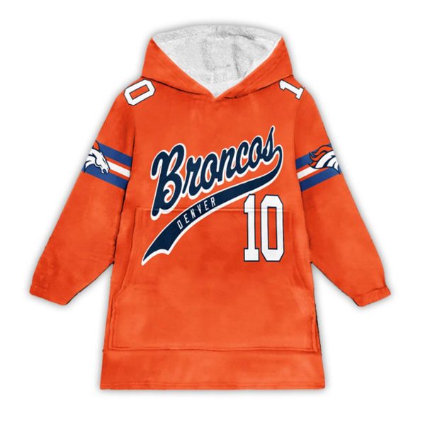 Bo Nix Denver Football Unisex Blanket Hoodie 1