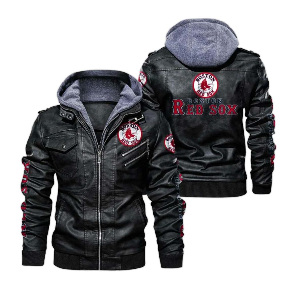 Boston Red Sox Hooded Leather Jacket 2