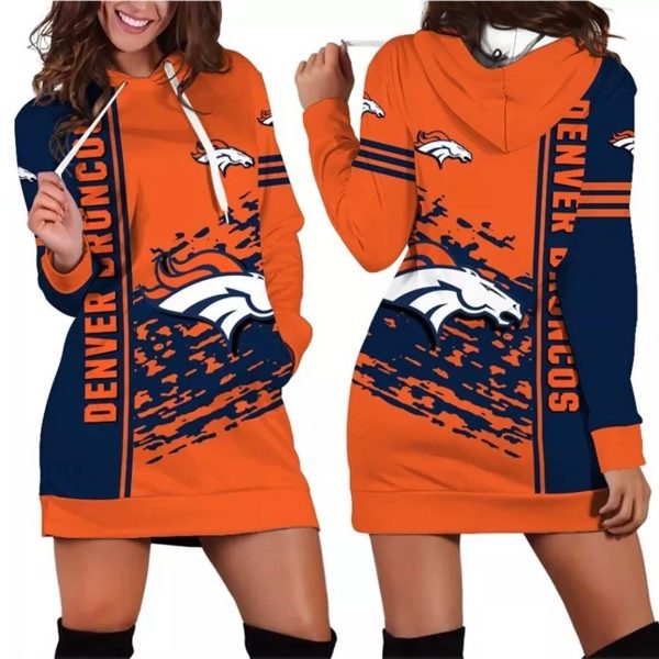 Broncos Stripe Splash Hoodie Dress